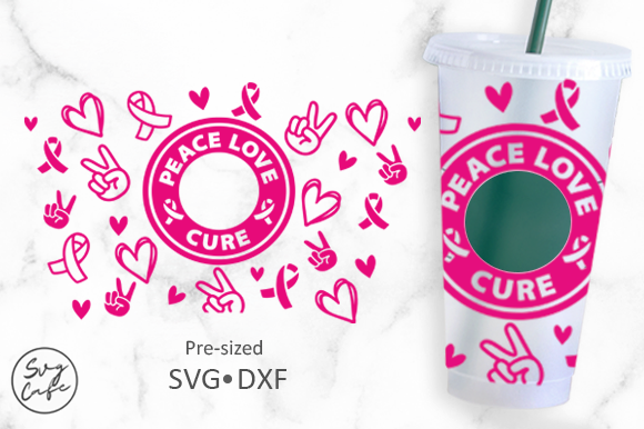 24OZ VENTI COLD CUP PEACE LOVE CURE