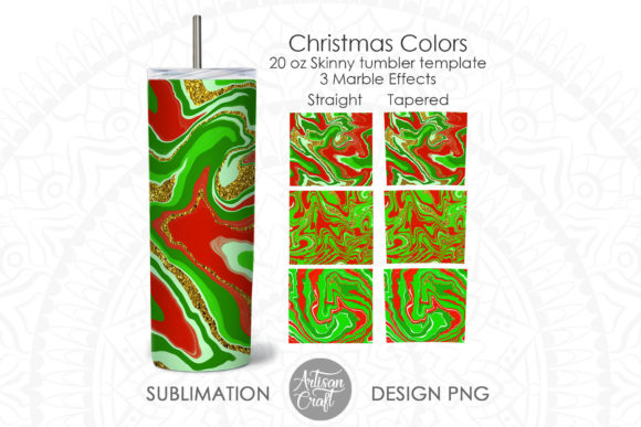 Christmas Tumbler, Marble Effect