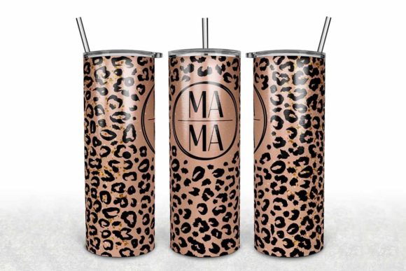 Circle MAMA Fuzzy Leopard, 20oz Skinny