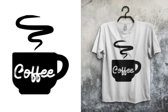 Coffee on a Cup Silhouette - T Shirt