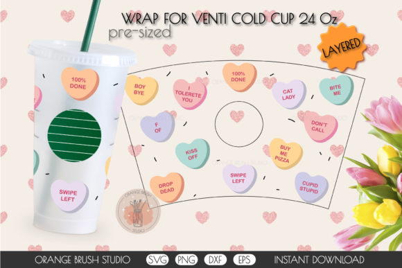 Conversation Hearts Wrap SVG