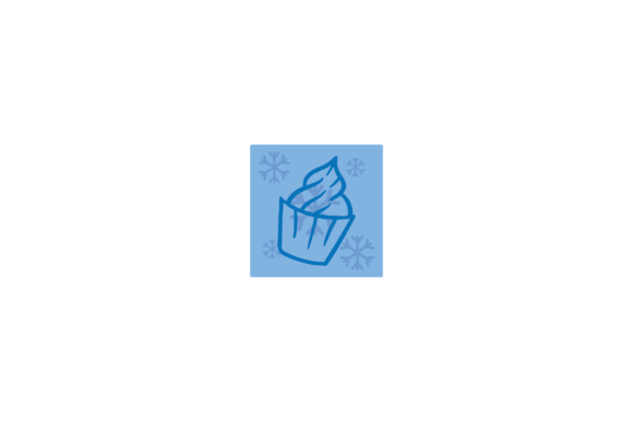 Cup Cake Icon Christmas Snowman Blue Svg