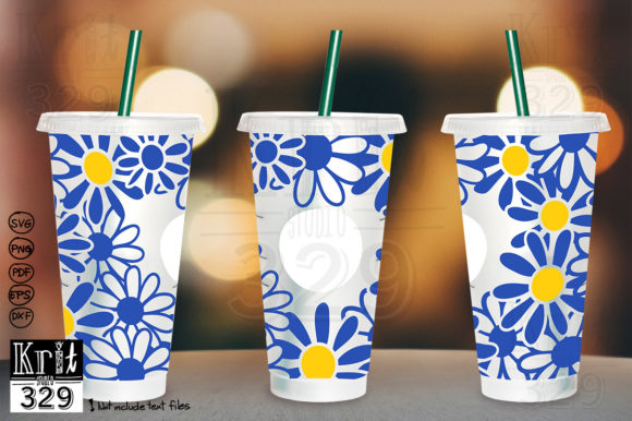 Fall Daisy Flower Pattern Decal SVG