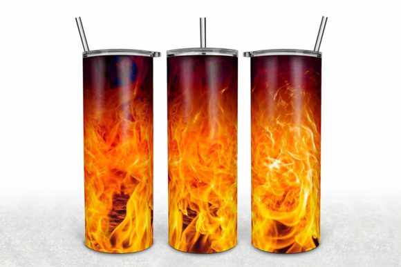 Flames Seamless, 20oz Skinny Tumbler