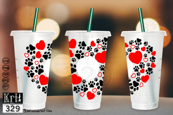 Heart Pattern Dog Mom Decal Full Wrap