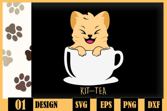 Kit-Tea Funny Cat Lover Cute Cat Tea Cup