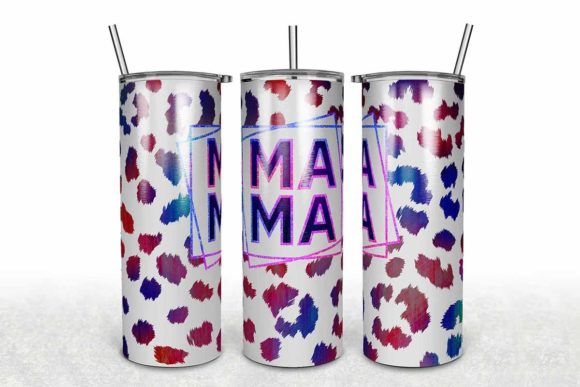 MAMA Fuzzy Leopard Print, 20oz Skinny