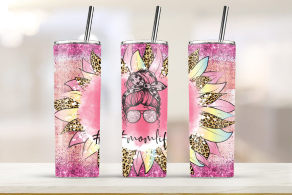 Mom Life Pink 20oz Skinny Tumbler