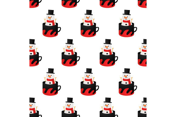 Pattern Cartoon Snowman Inside Cup