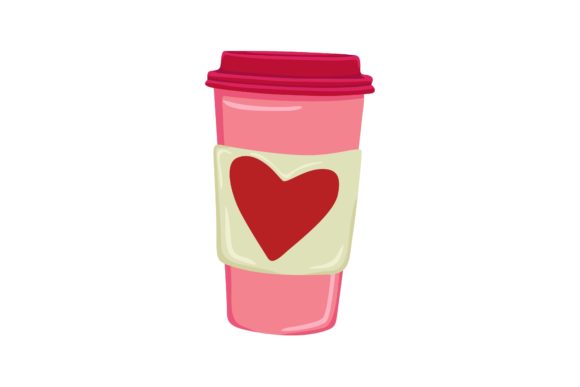 Pinky Cup of Coffee Illustration Vector