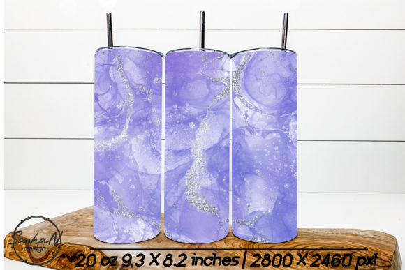 Purple and Silver 20 Oz Skinny Tumbler