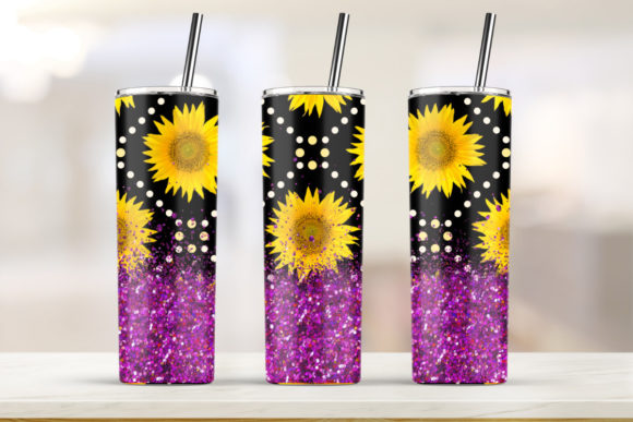 Seamless Sunflower Pink Skinny Tumbler