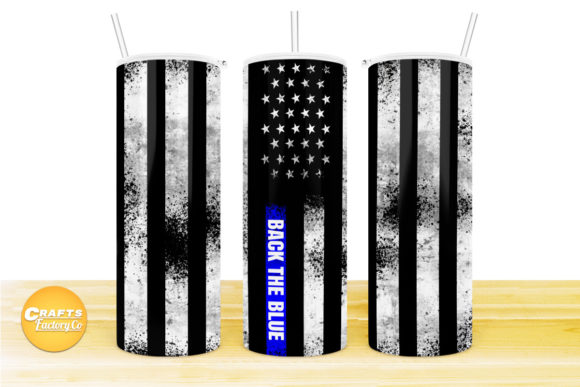 Skinny Tumbler Design Back the Blue