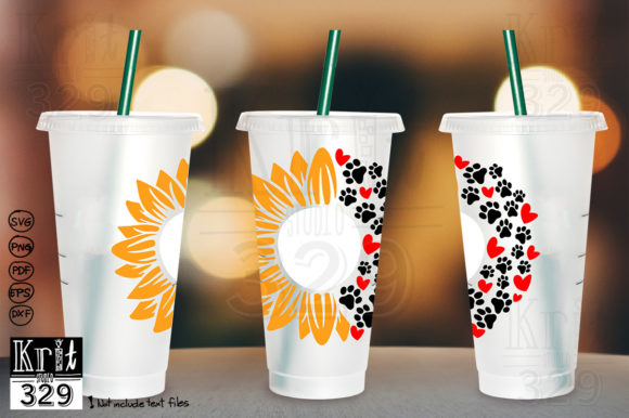Sunflower Lover Dog Paw Decal Full Wrap