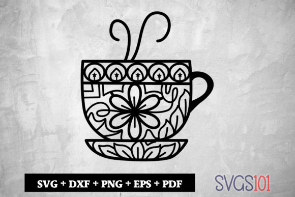 Tea Cup with Saucer Paper Cut Template