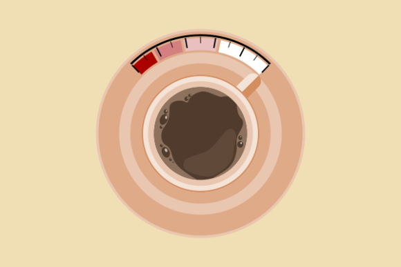 Top View a Cup of Coffee As Fuel Level