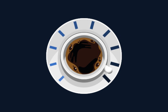 Top View a Cup of Coffee As Speedometer