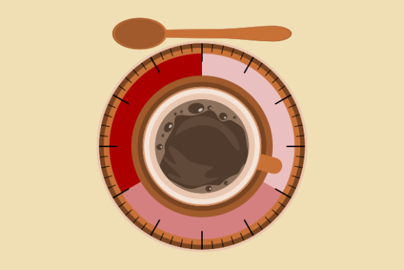 Top View a Cup of Coffee As Stopwatch