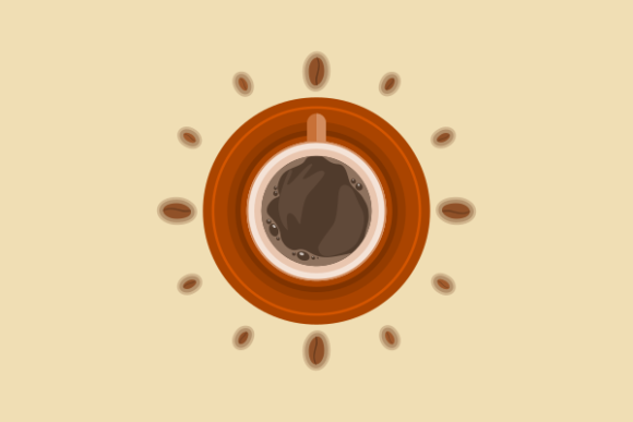 Top View Coffee and Beans As Watch