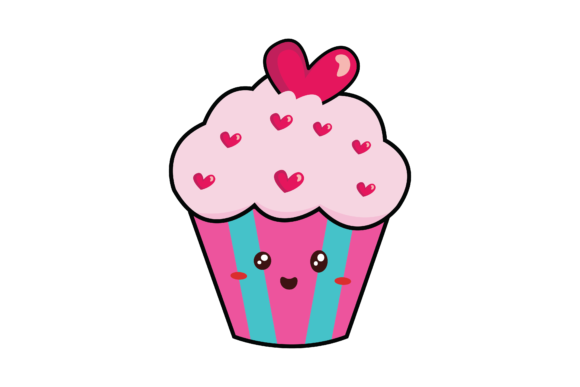 Valentine Kawaii Cup Cake Love Fill Line