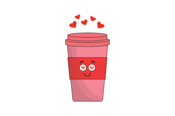 Valentine Kawaii Cup Drink Vector